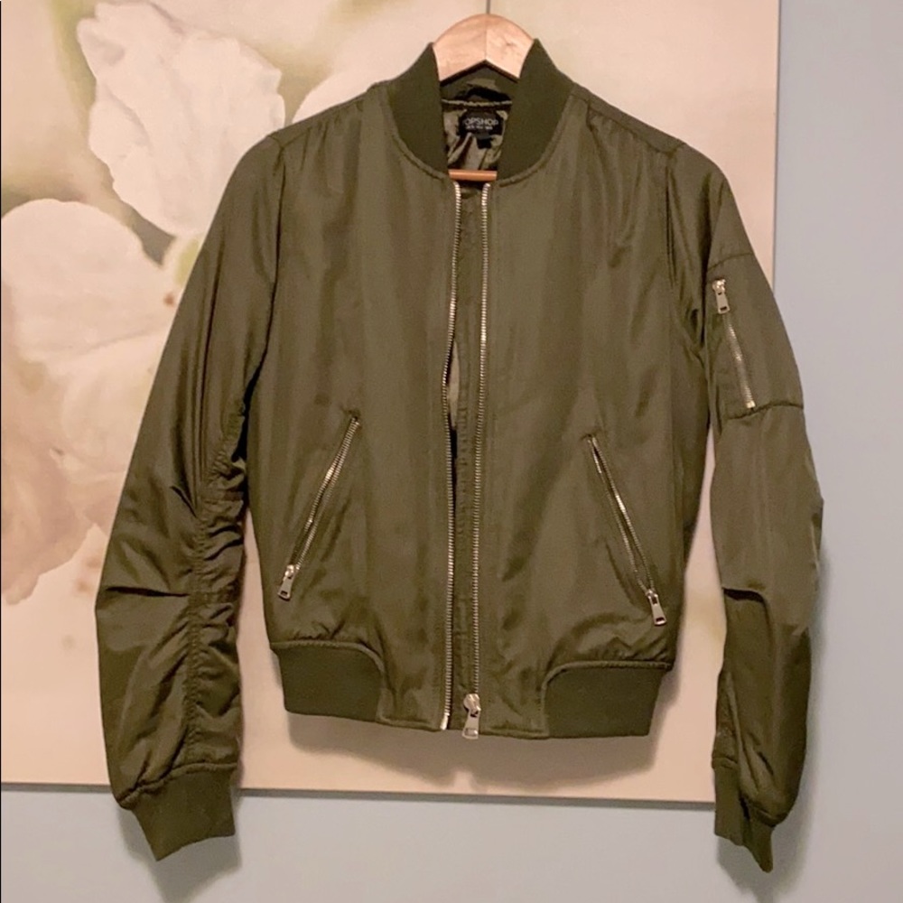 Top shop army green bomber jacket